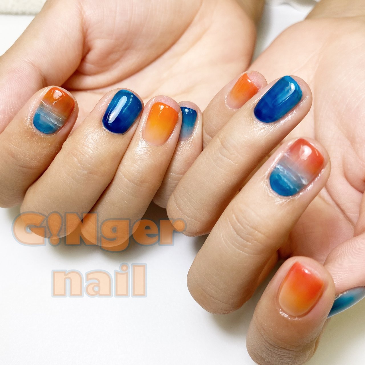 夏 秋 海 リゾート ハンド Ginger Nail 代々木 ジンジャーネイルのネイルデザイン No 5596218 ネイルブック