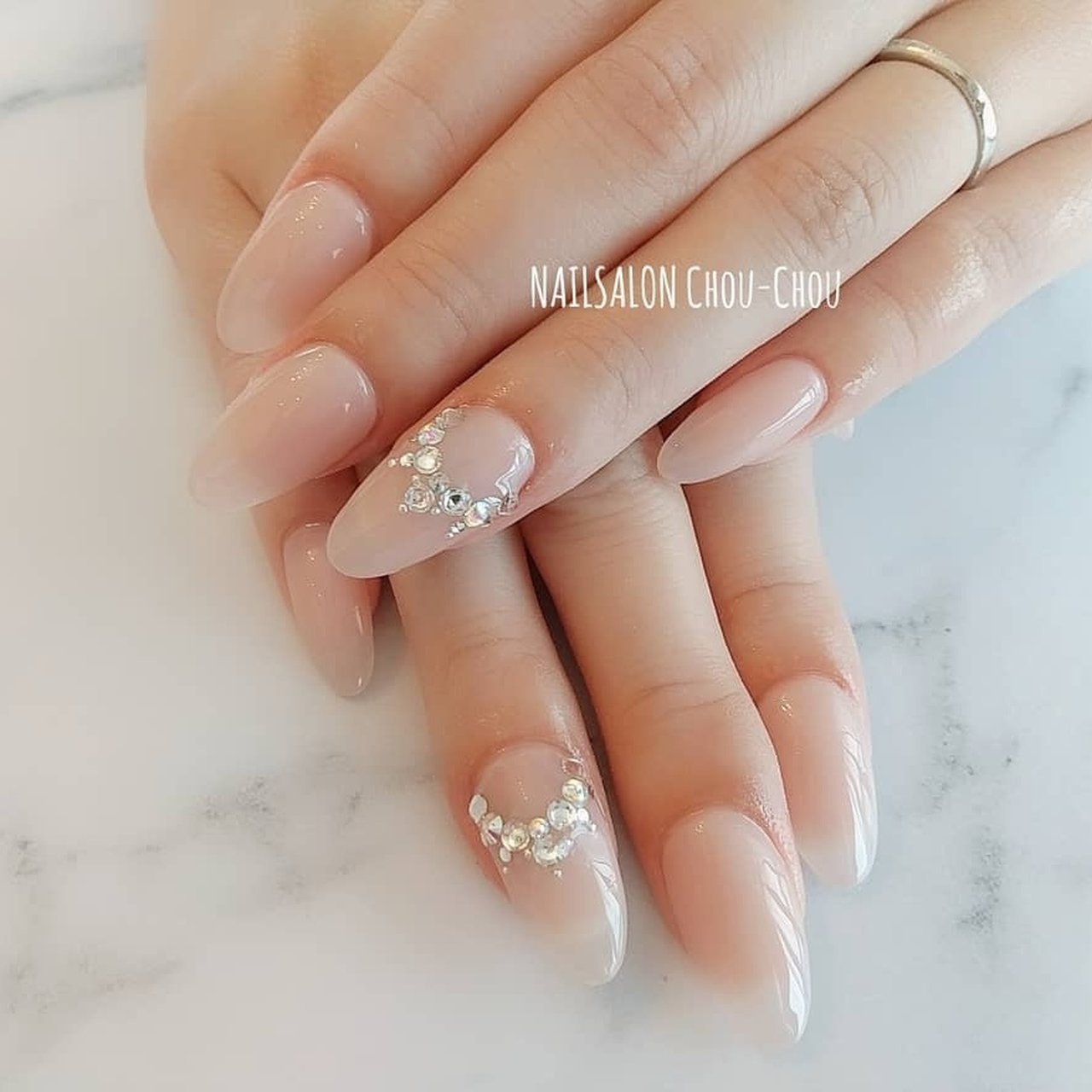 ブライダル ハンド シンプル ワンカラー ロング Nailsalon Chou Chouのネイルデザイン No ネイルブック