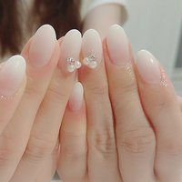 ブライダル 結婚式 ウェディング 白グラデーションのネイルデザイン ネイルブック