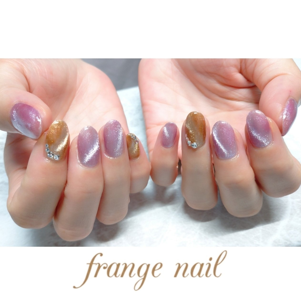 ハンド シンプル ピンク ゴールド ジェル Frange Nailのネイルデザイン No ネイルブック