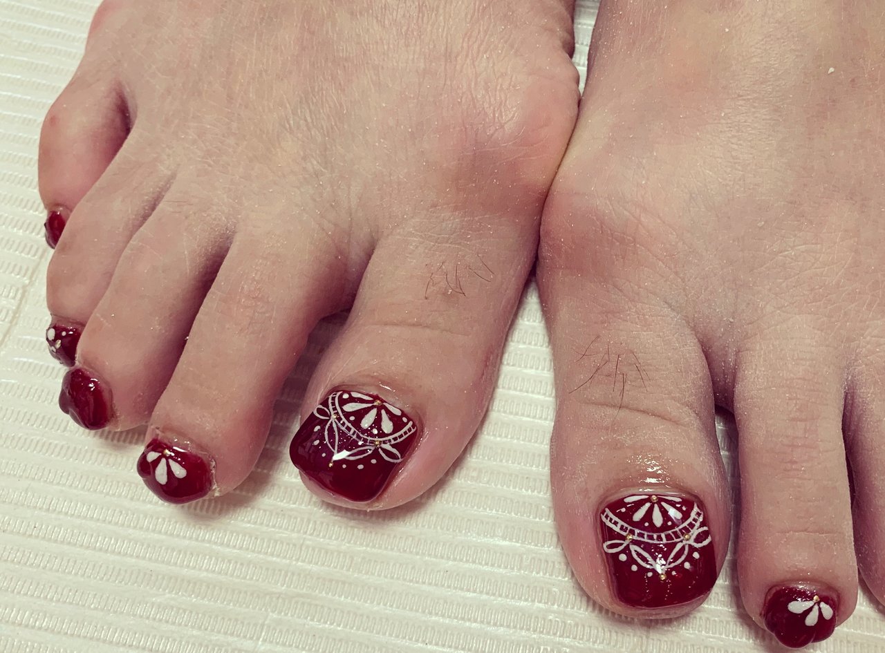 夏 秋 フット シンプル ネイティブ Eriiiinailのネイルデザイン No ネイルブック