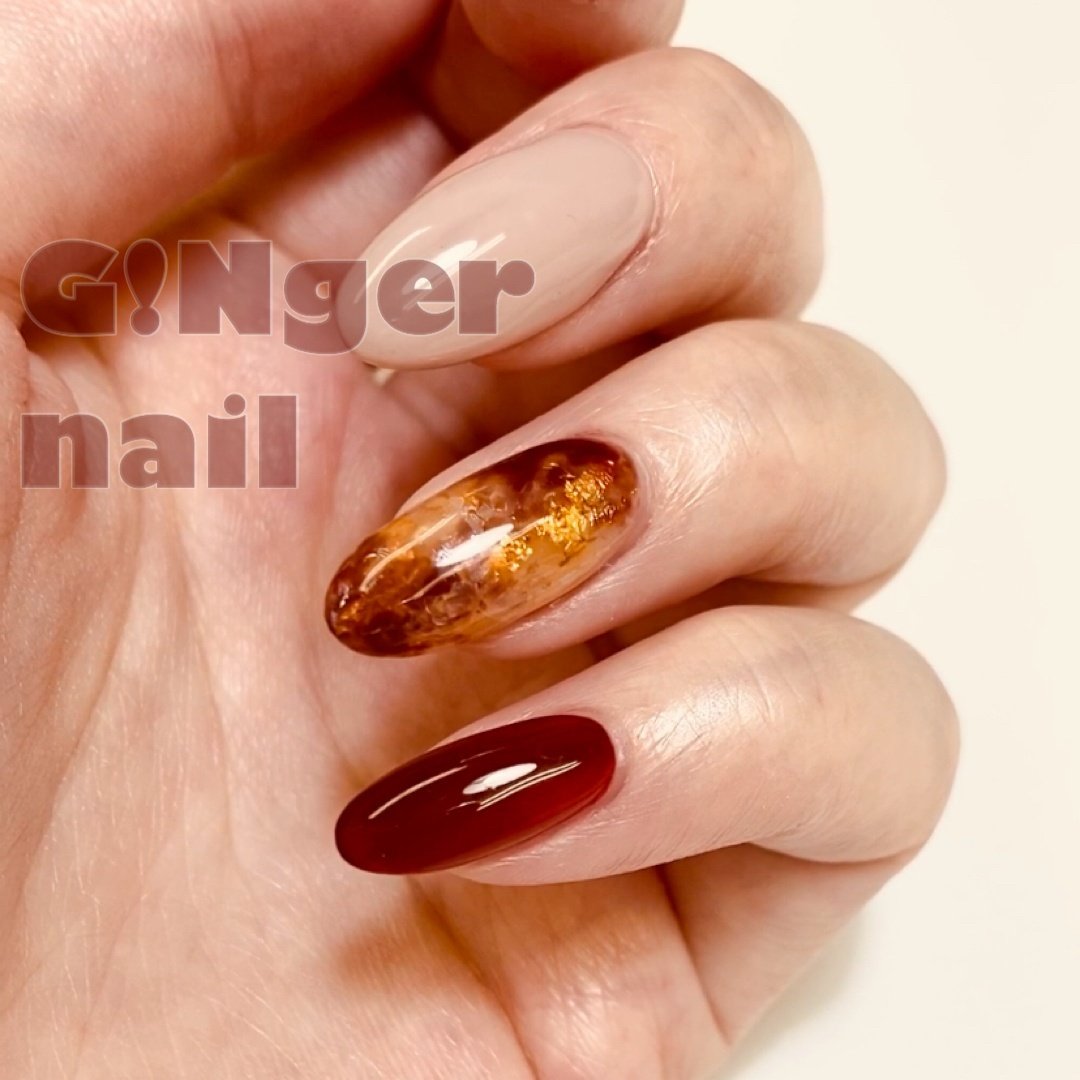 秋 冬 オフィス パーティー ハンド Ginger Nail 代々木 ジンジャーネイルのネイルデザイン No 5601958 ネイルブック