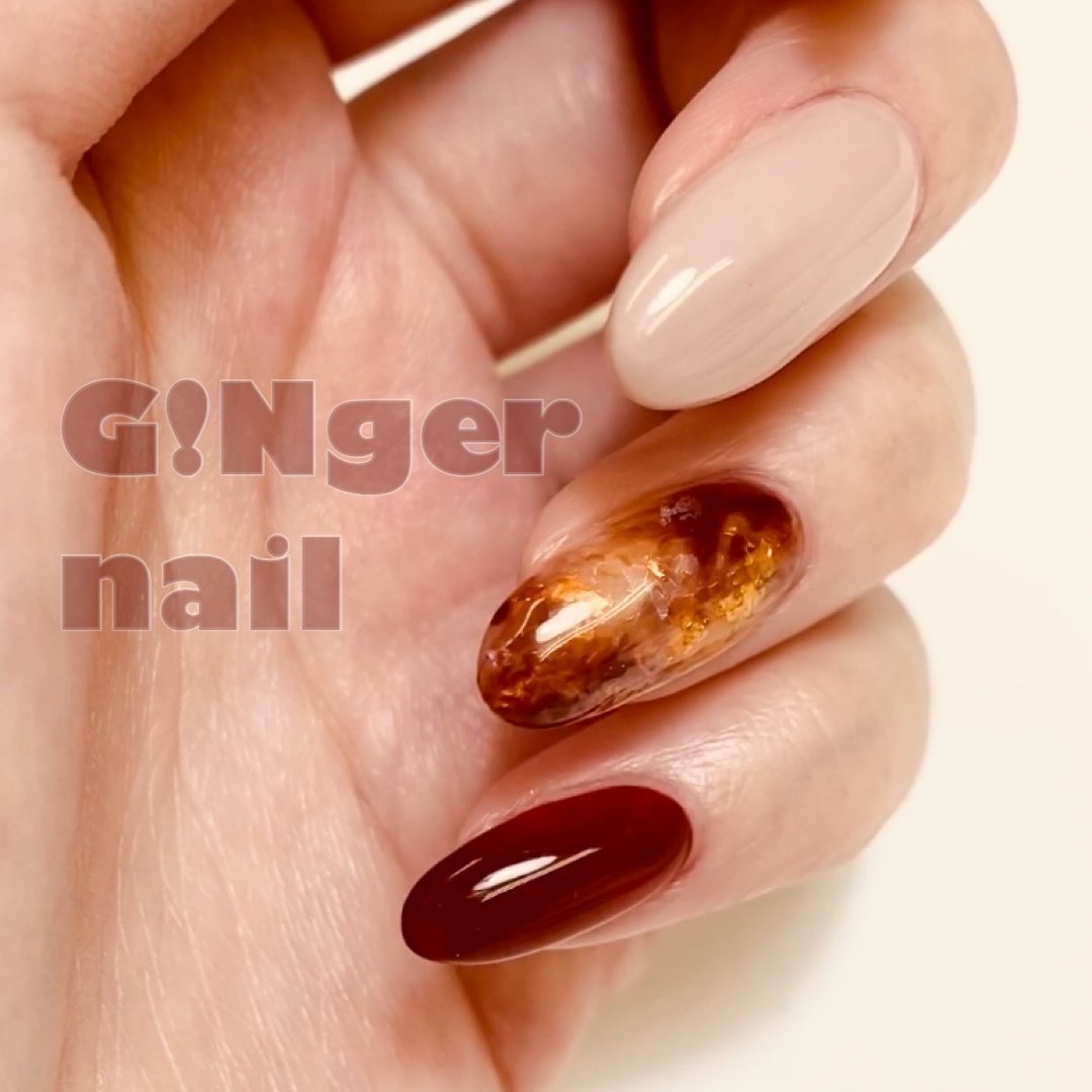 秋 冬 オフィス パーティー ハンド Ginger Nail 代々木 ジンジャーネイルのネイルデザイン No ネイルブック