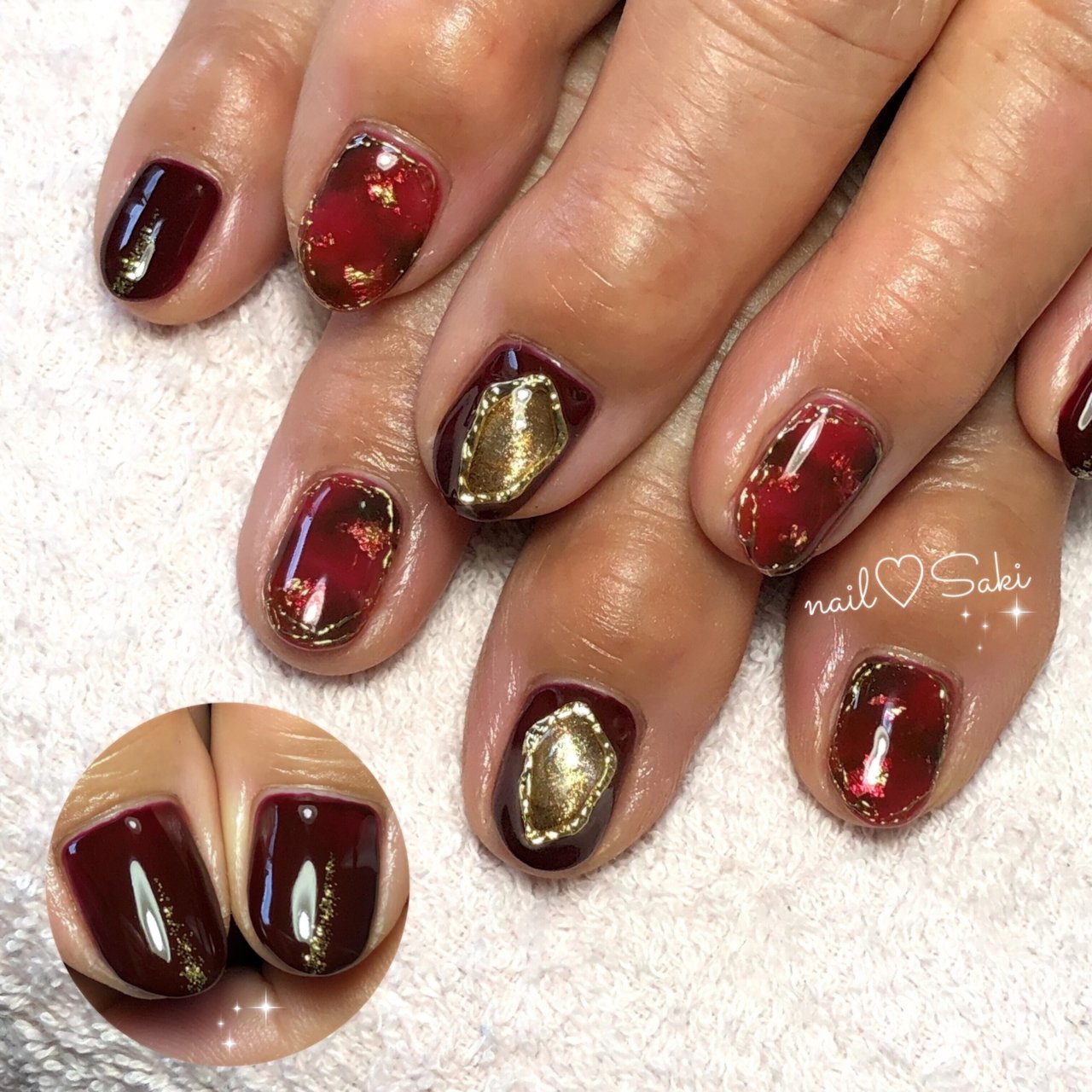 秋 冬 ハンド ラメ ニュアンス Nail Sakiのネイルデザイン No ネイルブック