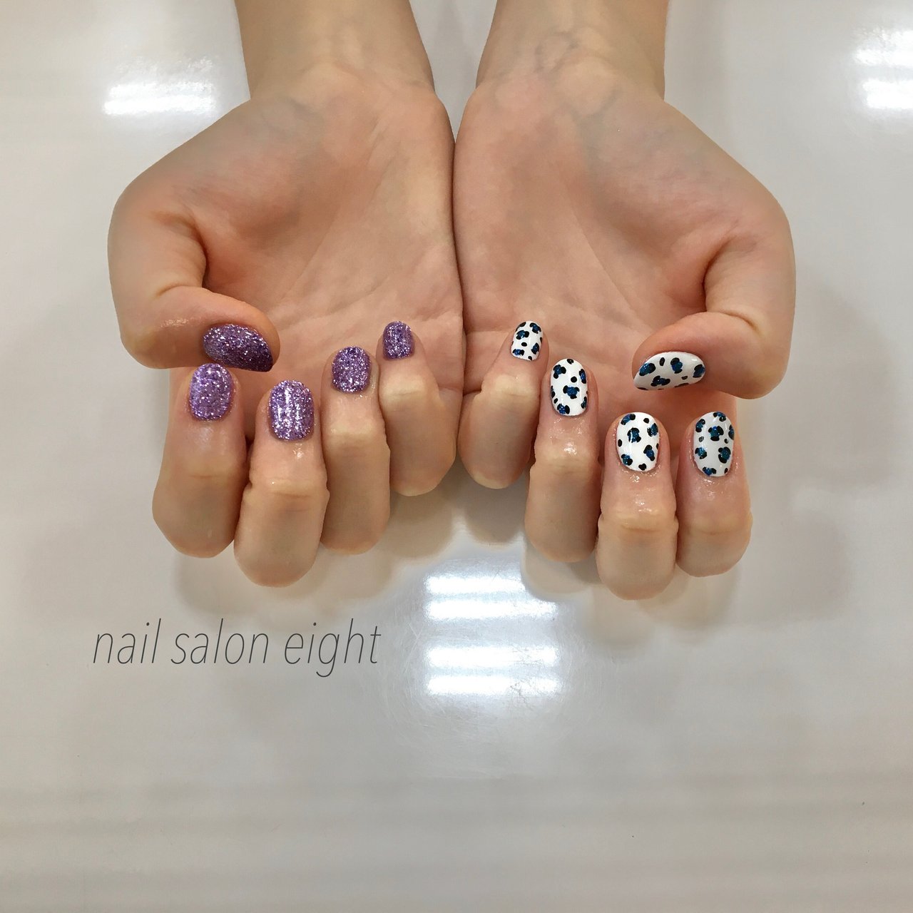 オールシーズン ハンド ラメ ワンカラー アニマル柄 Nail Salon Eightのネイルデザイン No ネイルブック