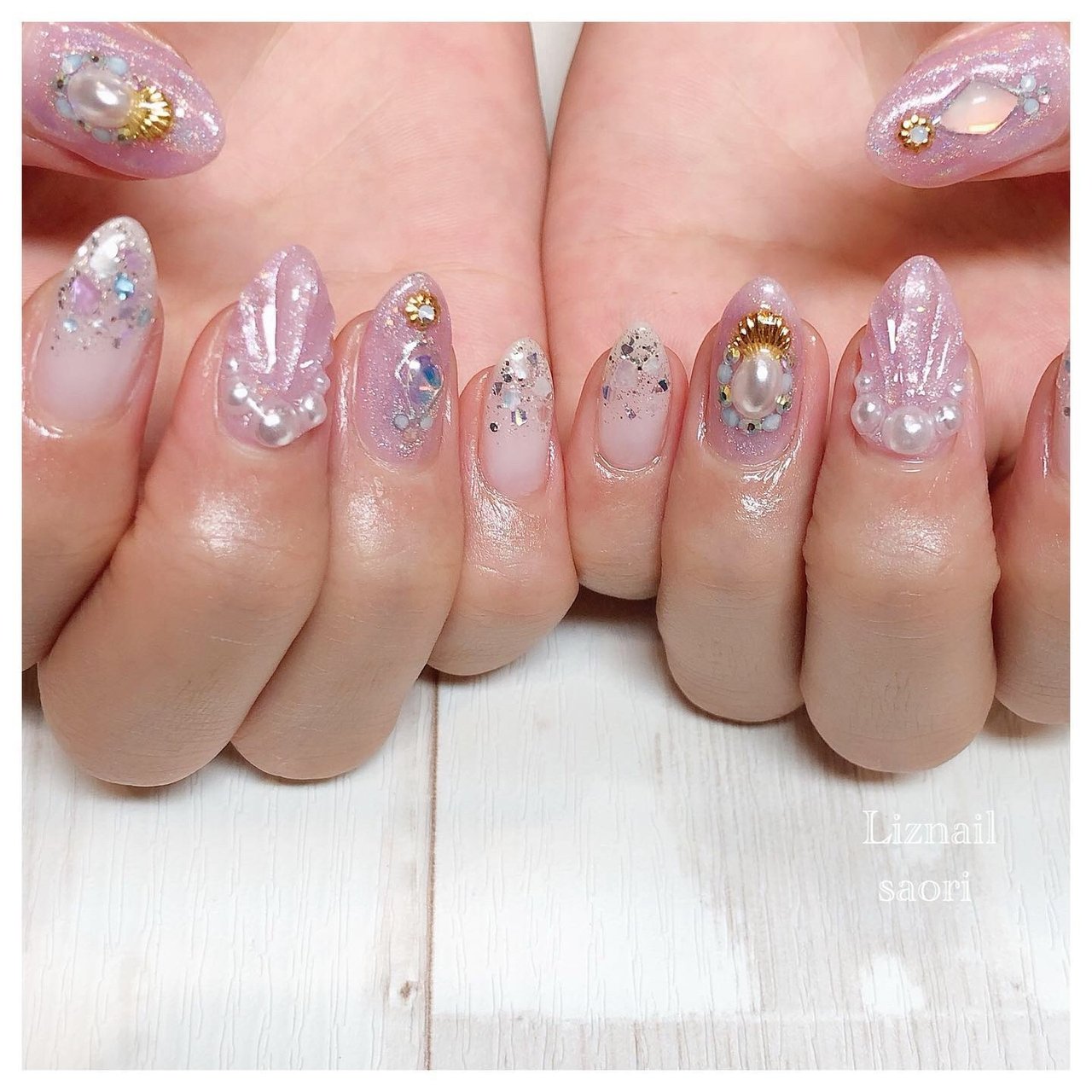 夏 海 ハンド シェル ユニコーン Rawrのネイルデザイン No ネイルブック