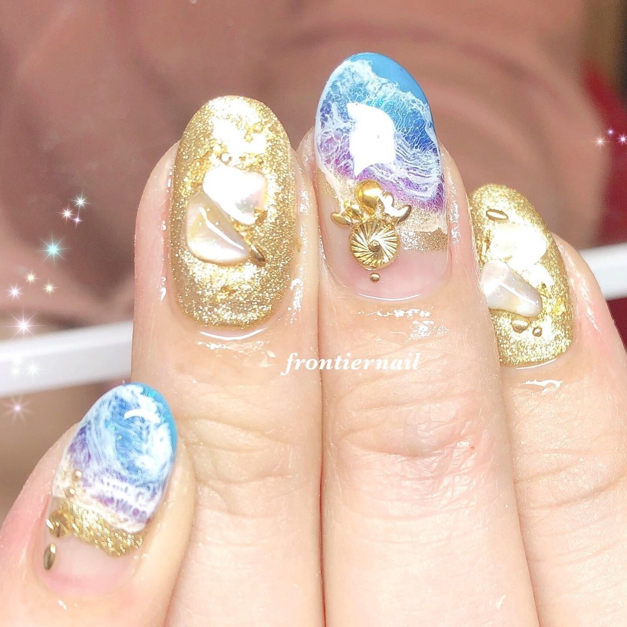 夏 オールシーズン 海 リゾート ハンド Frontiernail 渋谷美香のネイルデザイン No ネイルブック