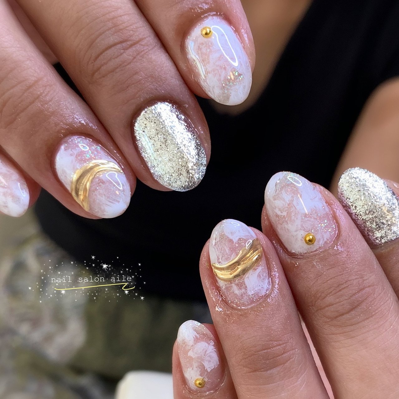 夏 ハンド ラメ ワンカラー 3d Nail Salon Aileのネイルデザイン No ネイルブック