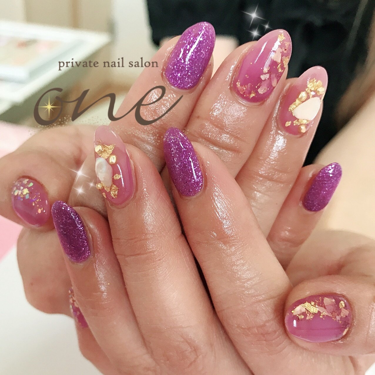 秋 ラメ シェル シースルー クリア Private Nail Salon Oneのネイルデザイン No ネイルブック