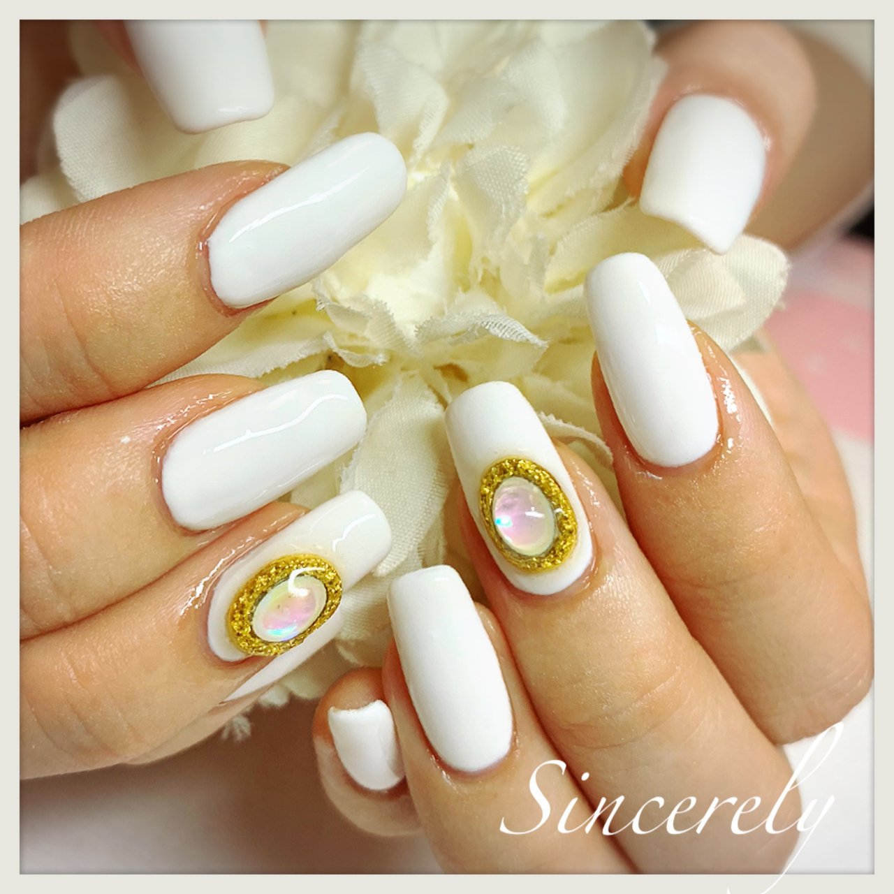 夏 ブライダル パーティー 女子会 ハンド Sincerelyのネイルデザイン No ネイルブック