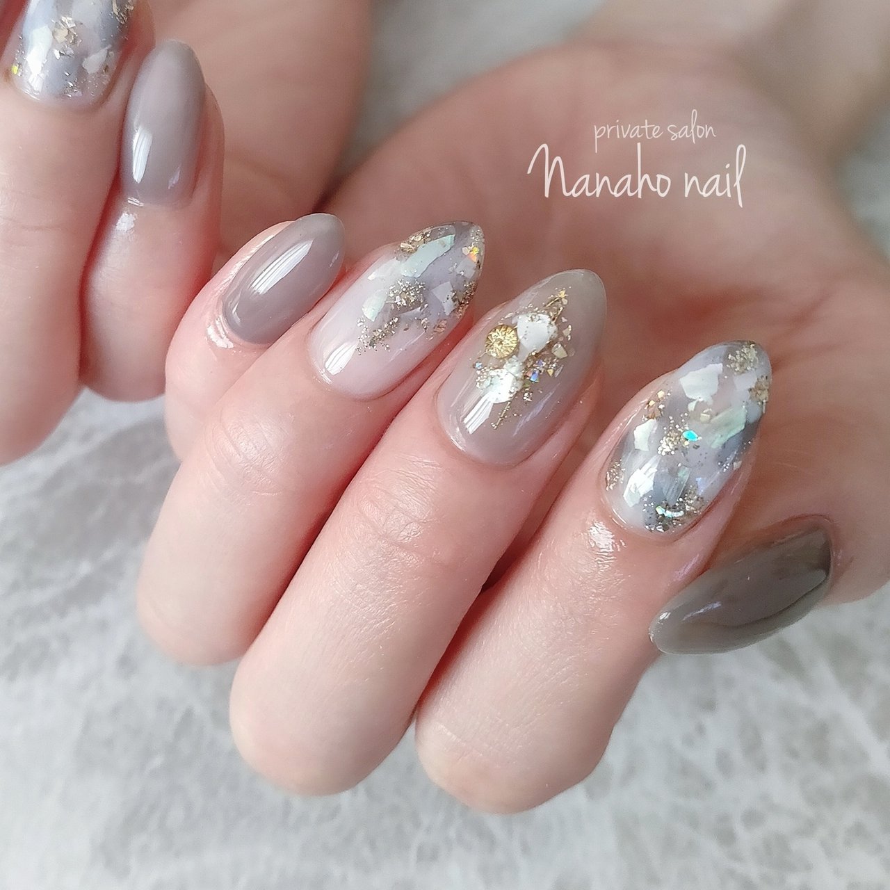 夏 秋 ハンド フレンチ ラメ Nanaho Nail 大阪府八尾市 のネイルデザイン No ネイルブック