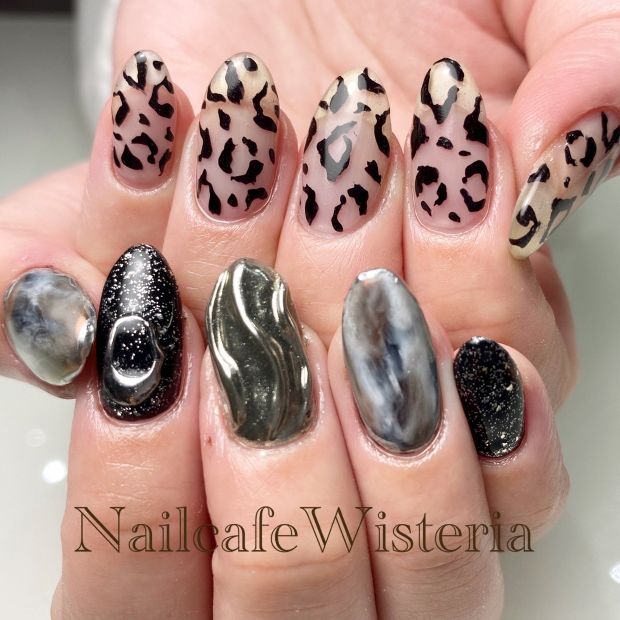 ラメ アニマル柄 シースルー ニュアンス クリア Nailcafewisteriaのネイルデザイン No ネイルブック