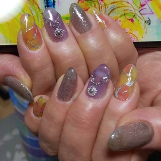シースルー プッチ ブラックのネイルデザイン ネイルブック