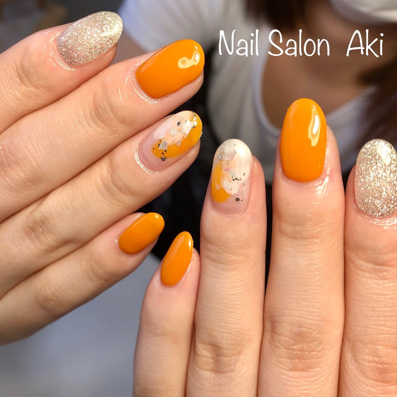 夏 オールシーズン ハンド シンプル ラメ Nail Salon Akiのネイルデザイン No ネイルブック