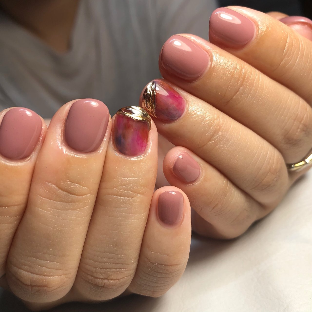 秋 ハンド 3d ニュアンス ミラー Luucu Shizukuのネイルデザイン No ネイルブック