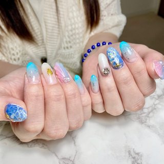 Atlantic STARS 水色ラメ×白 37 Atlantic STARS 水色ラメ×白 37 - メルカリ