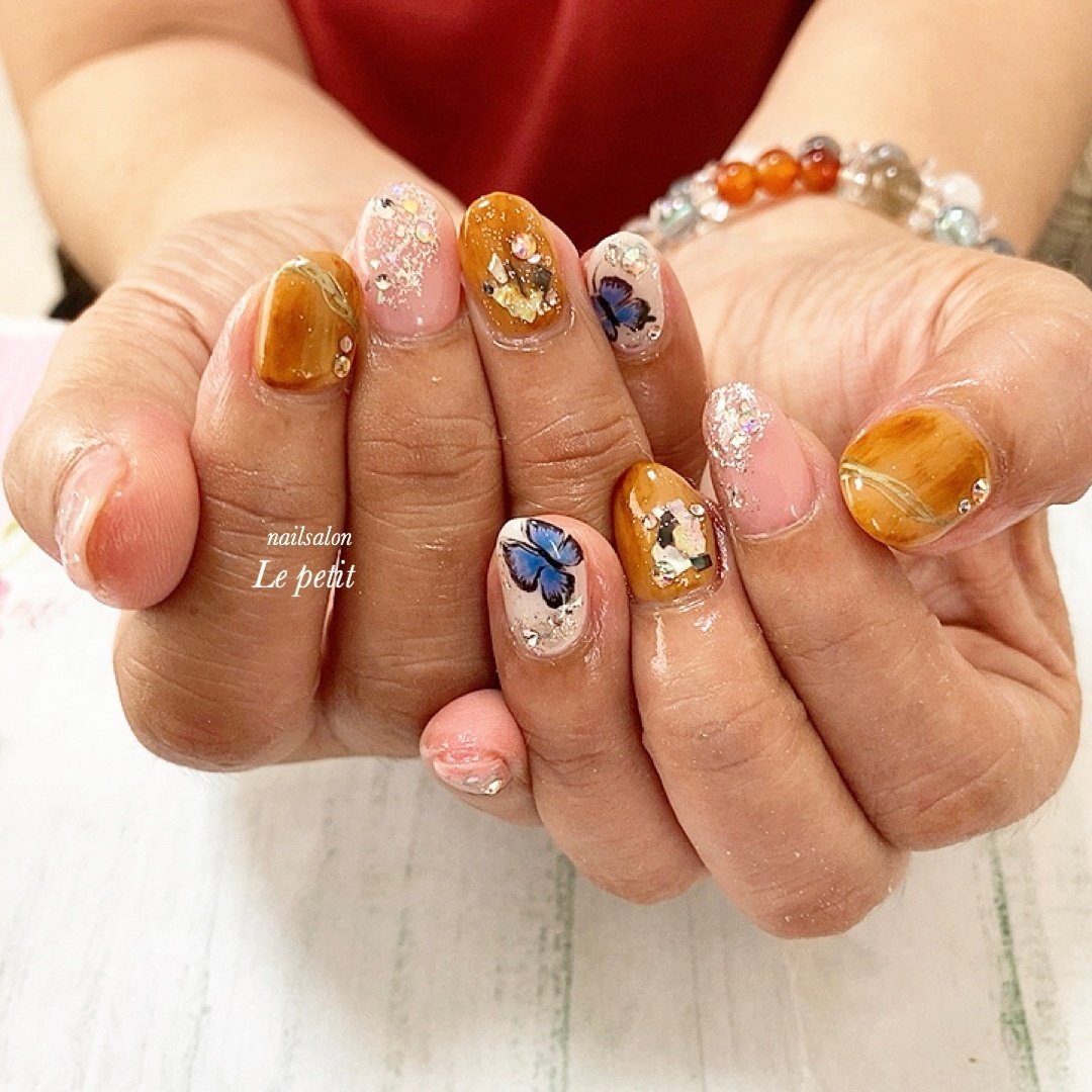 秋 デート 女子会 ハンド ラメ Nailslon Le Petitのネイルデザイン No ネイルブック