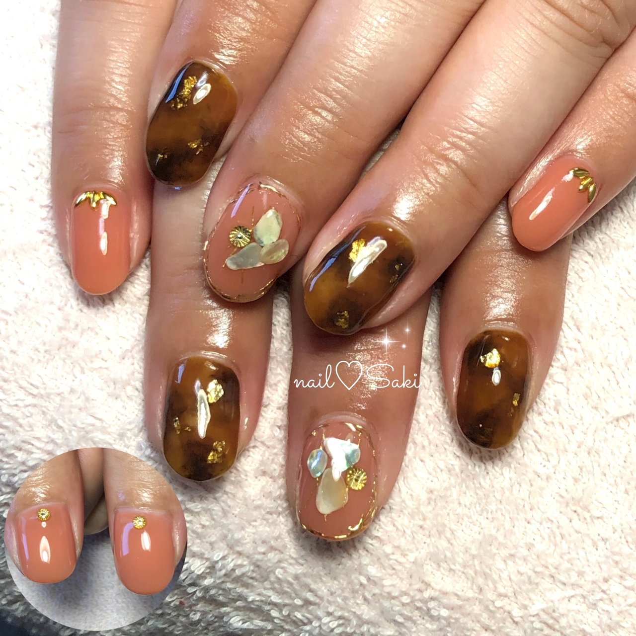 秋 冬 ハンド シェル べっ甲 Nail Sakiのネイルデザイン No 5623421 ネイルブック