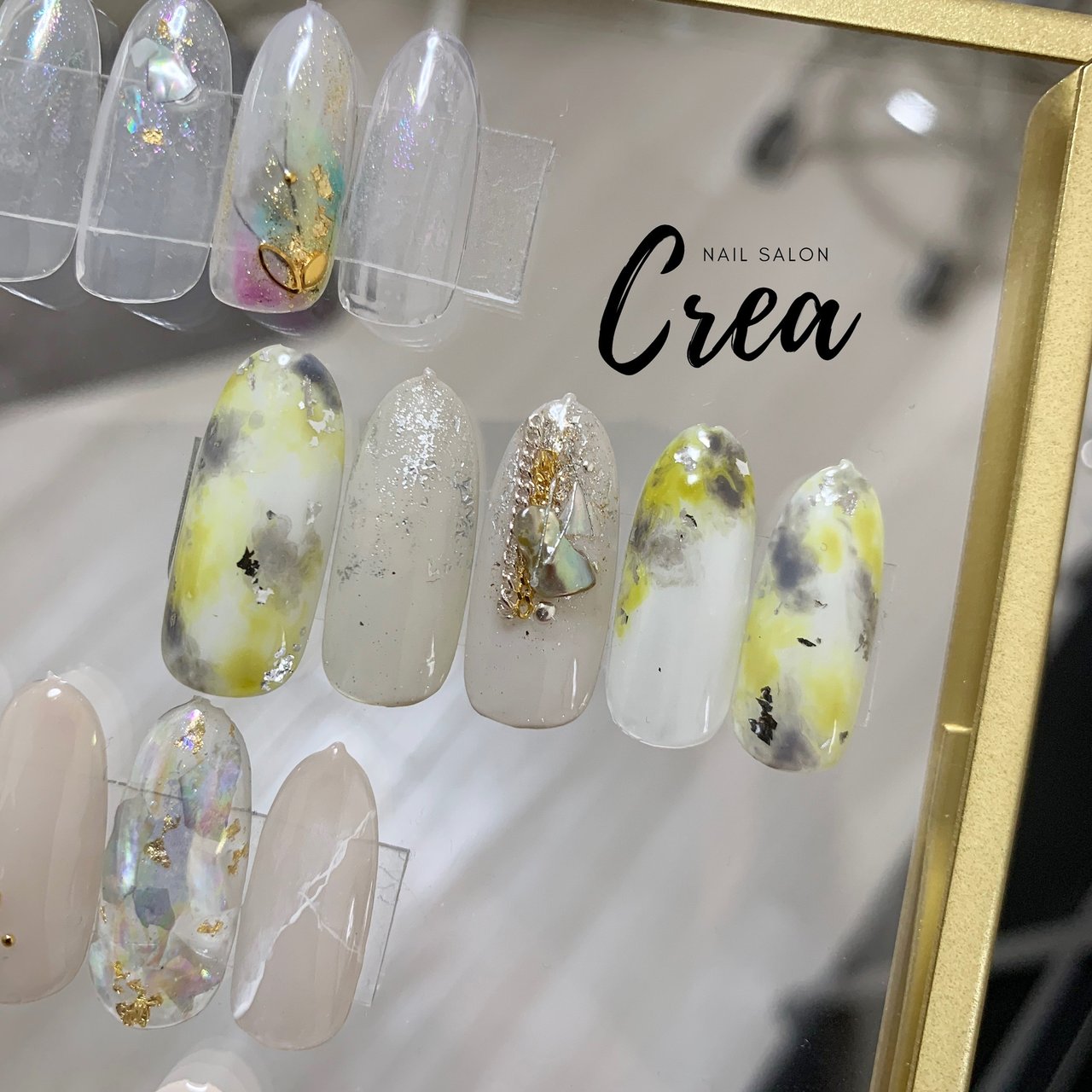秋 ラメ ニュアンス マーブル ホワイト Nailsalon Creaのネイルデザイン No ネイルブック