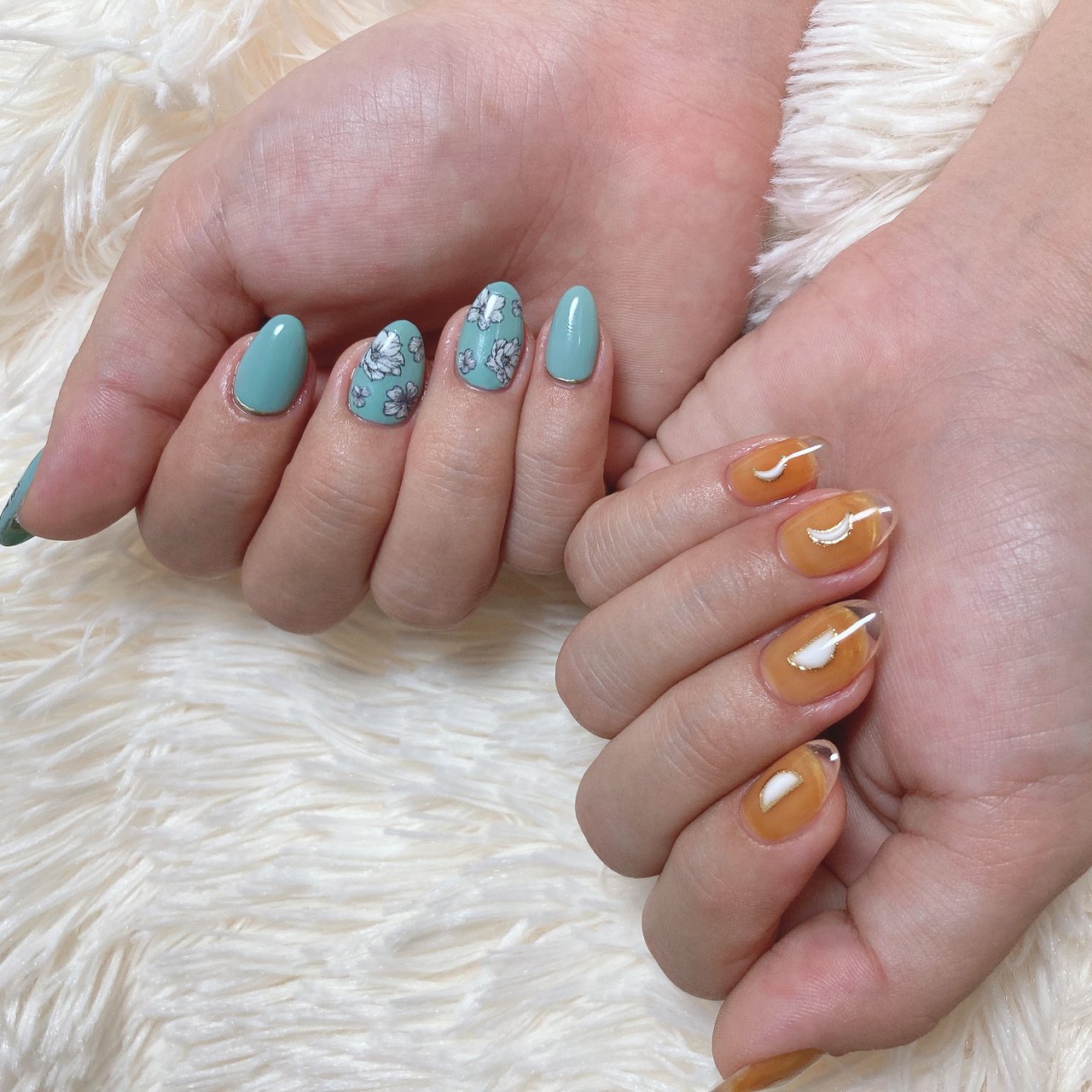 オールシーズン ハンド ワンカラー フラワー ニュアンス Nail Glitter ネイルグリッターのネイルデザイン No ネイルブック