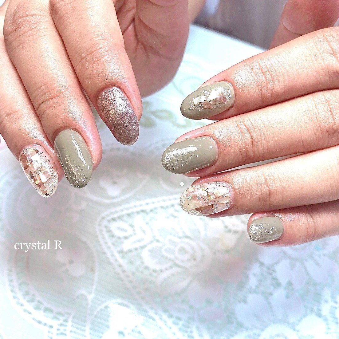 秋 ハンド シンプル ラメ ワンカラー Crystal R Nail Salon のネイルデザイン No ネイルブック