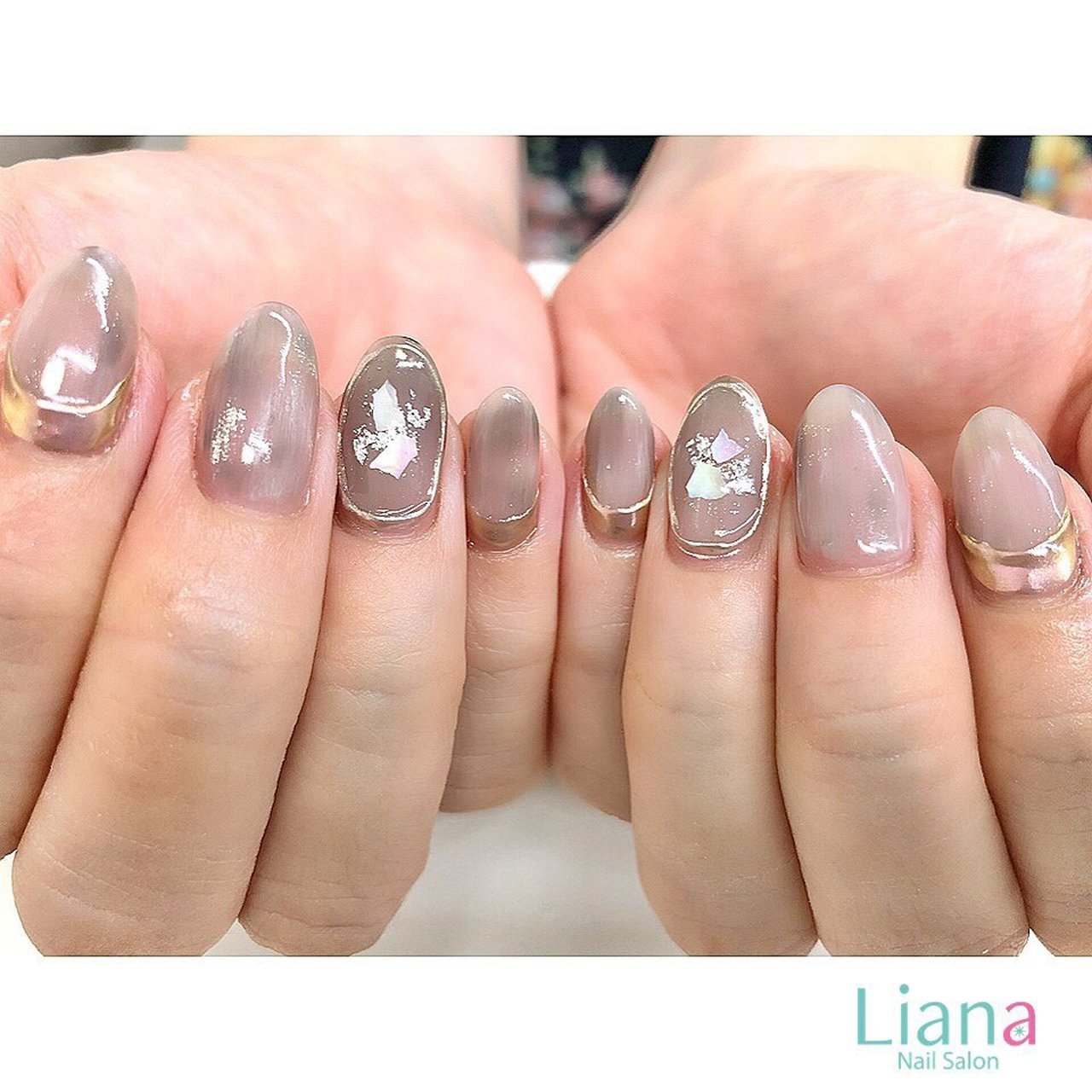 夏 秋 オフィス デート ハンド ネイルサロンliana目黒のネイルデザイン No ネイルブック