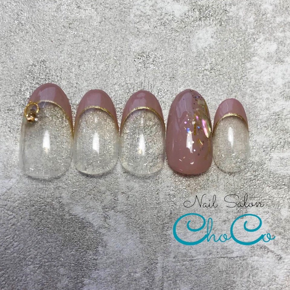 オールシーズン ハンド フレンチ ベージュ ピンク Nail Salon Chocoのネイルデザイン No ネイルブック