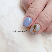 夏 ブルー グレーのネイルデザイン ネイルブック