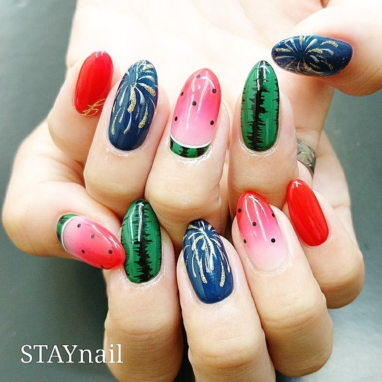 夏 海 リゾート 浴衣 ハンド Stay Nailのネイルデザイン No ネイルブック