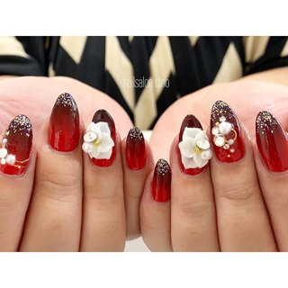 赤黒グラデーションのネイルデザイン ネイルブック