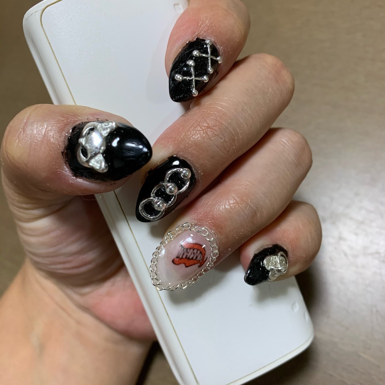 ハンド ワンカラー ビジュー チェーン ミディアム 和心のネイルデザイン No ネイルブック