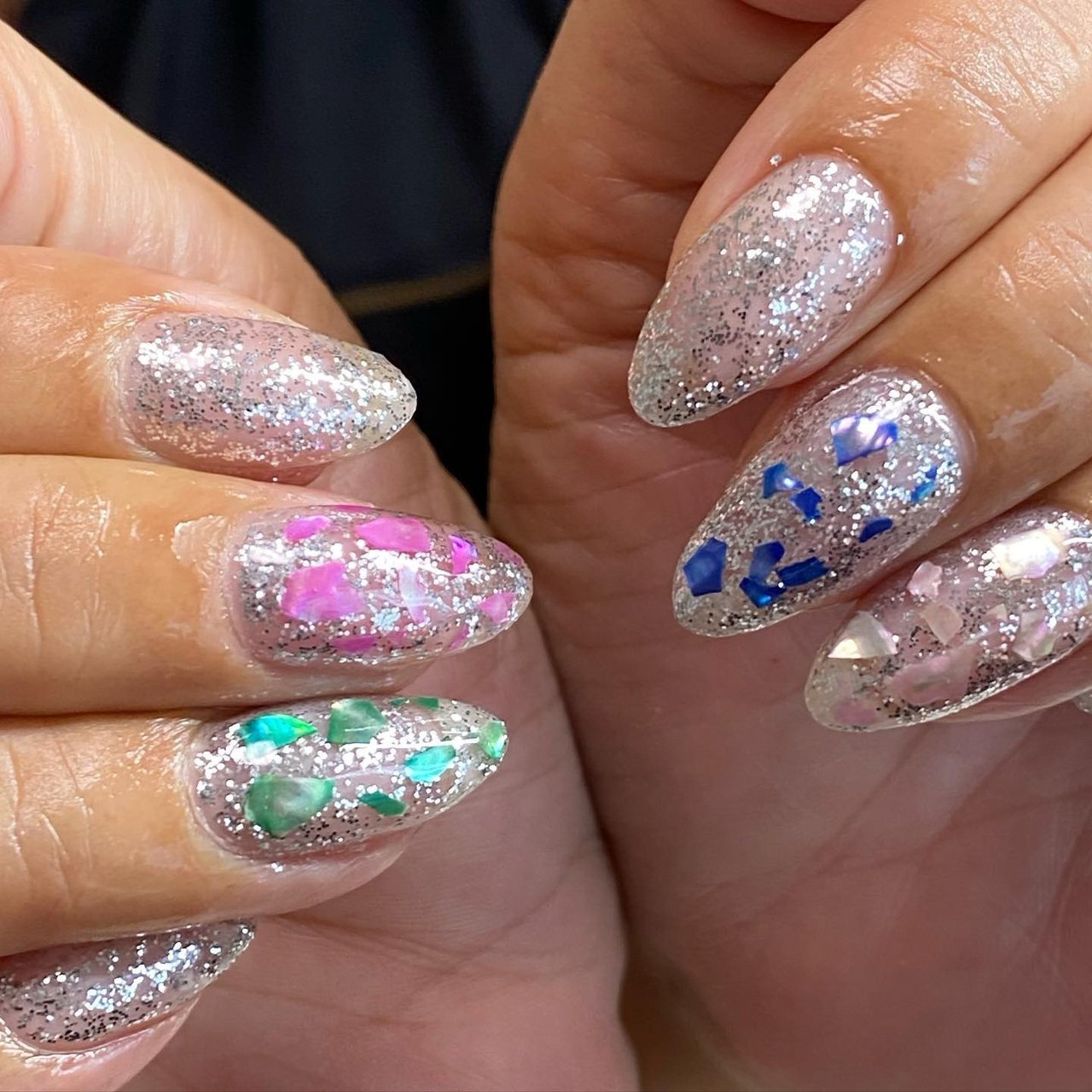 夏 秋 ピンク ブルー シルバー モゾ近く 北名古屋 A Nailのネイルデザイン No ネイルブック