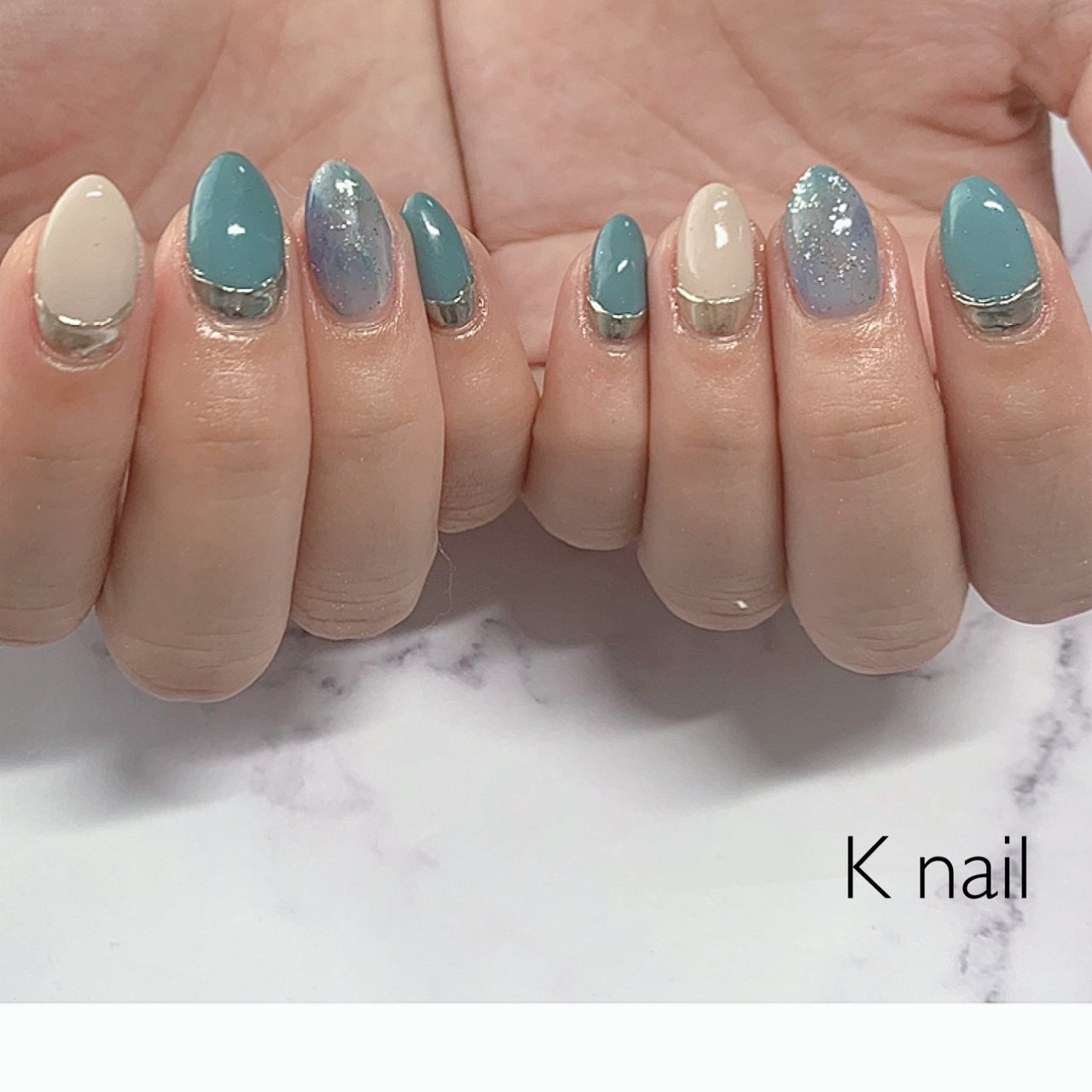 夏 オールシーズン ハンド ラメ タイダイ K Nail Kaoriのネイルデザイン No ネイルブック