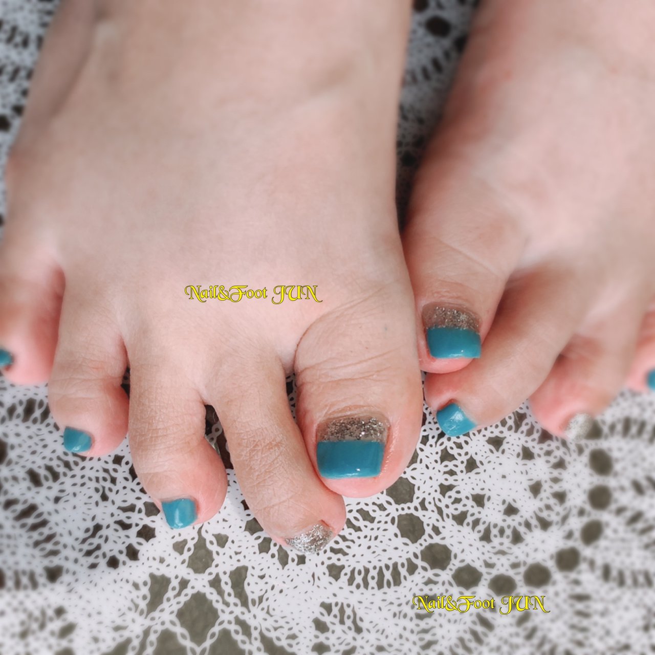 夏 オールシーズン フット シンプル ラメ Junのネイルデザイン No ネイルブック