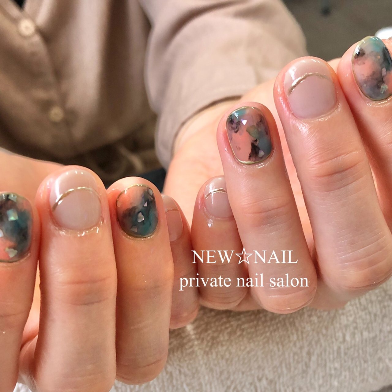 オレンジ ターコイズ ブラック New Nailのネイルデザイン No ネイルブック