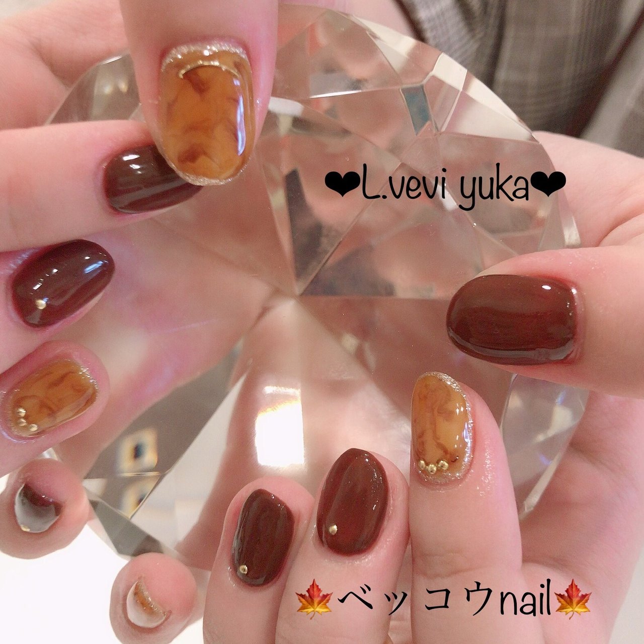 オレンジ イエロー ボルドー ジェル お客様 L Vevi エル ヴェヴィのネイルデザイン No ネイルブック