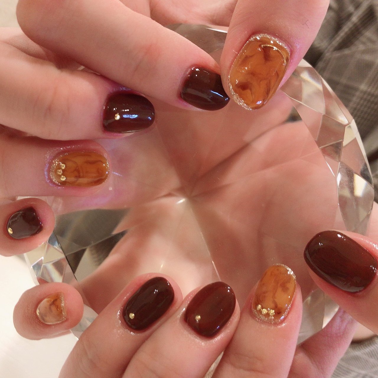 オレンジ イエロー ボルドー ジェル お客様 L Vevi エル ヴェヴィのネイルデザイン No ネイルブック