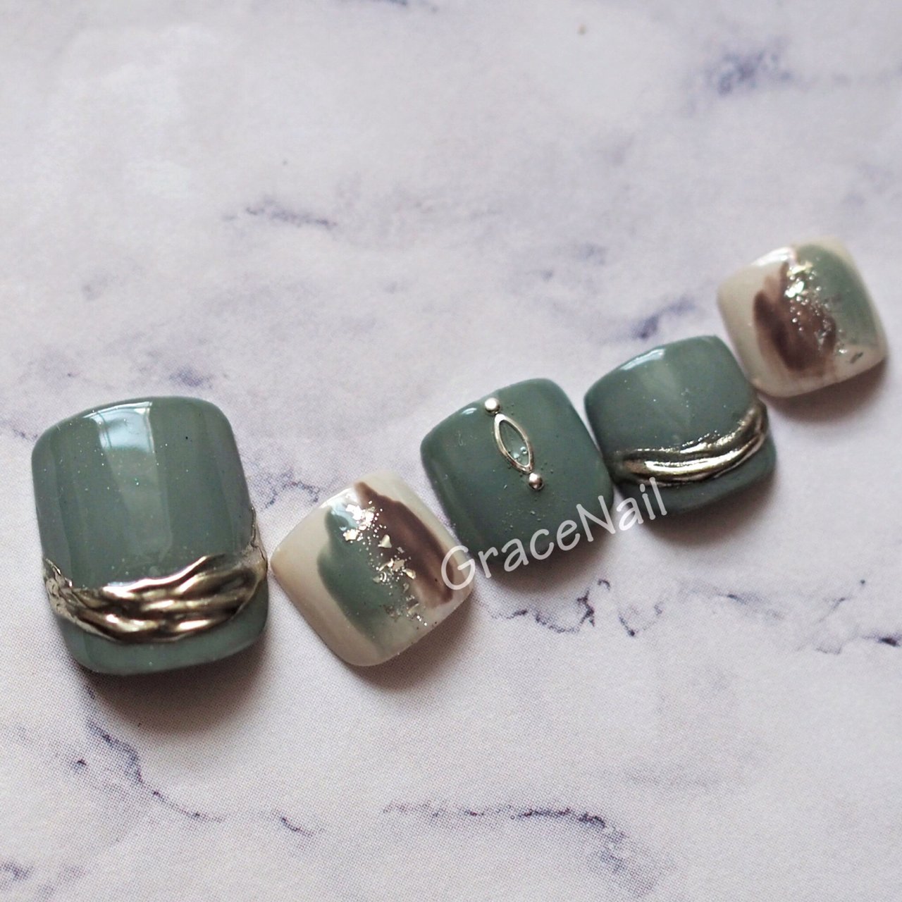 秋 オールシーズン 女子会 フット アンティーク Gracenailのネイルデザイン No ネイルブック