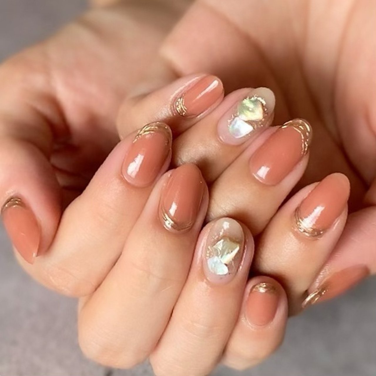 秋 オールシーズン ハンド ワンカラー シェル Nails By Kyokoのネイルデザイン No ネイルブック