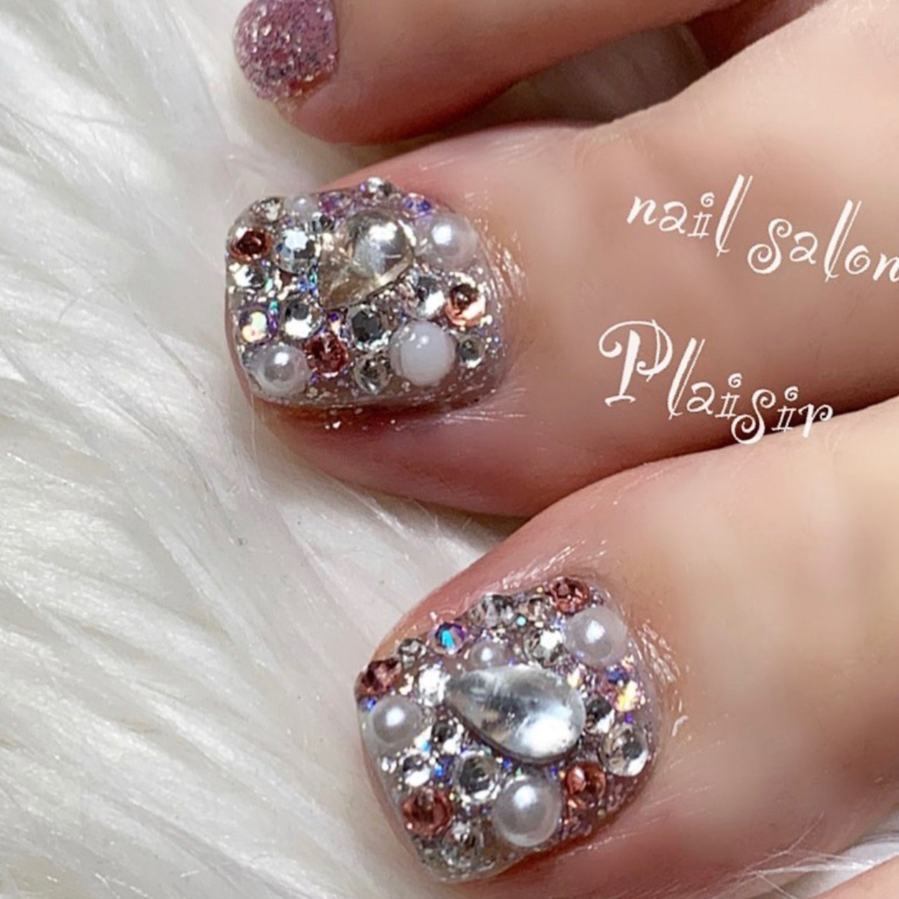 フット ラメ パール ピンク お客様 日野市nail Salon Plaisir プレジール のネイルデザイン No ネイルブック