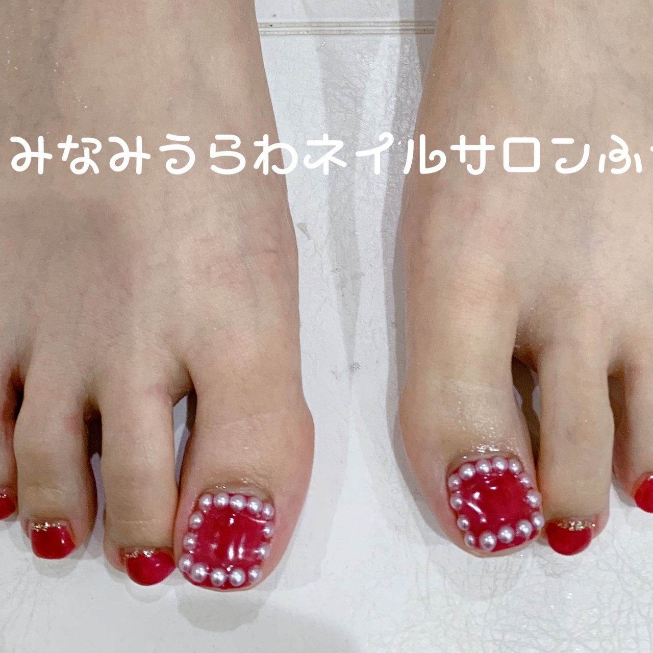 フット ラメ ワンカラー パール ボルドー Nailsalonfuuのネイルデザイン No ネイルブック