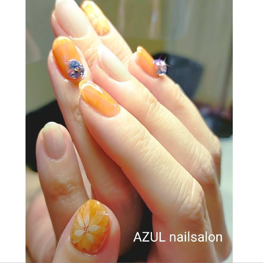 オールシーズン パーティー デート 女子会 ハンド Azul Nail 京成小岩のネイルデザイン No ネイルブック