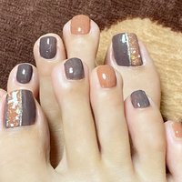 フット ラメ マニキュアのネイルデザイン ネイルブック