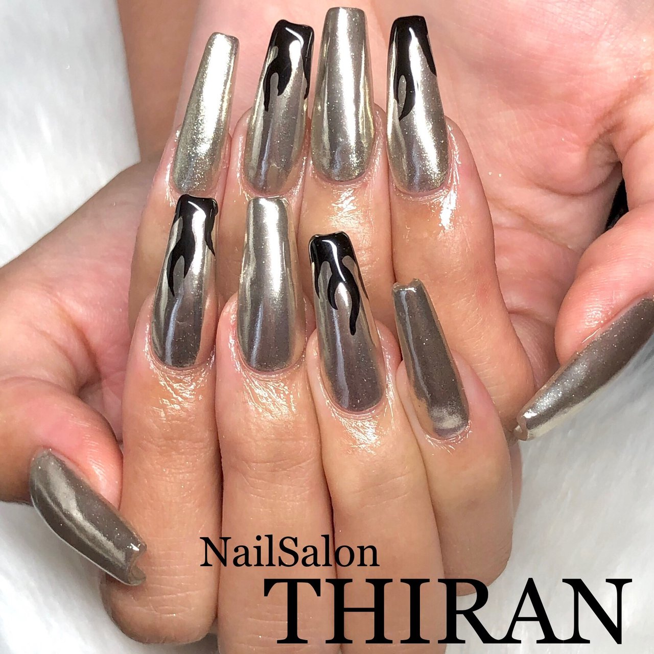 オールシーズン ハンド シンプル ワンカラー ミラー Nailsalon Thiranのネイルデザイン No ネイルブック