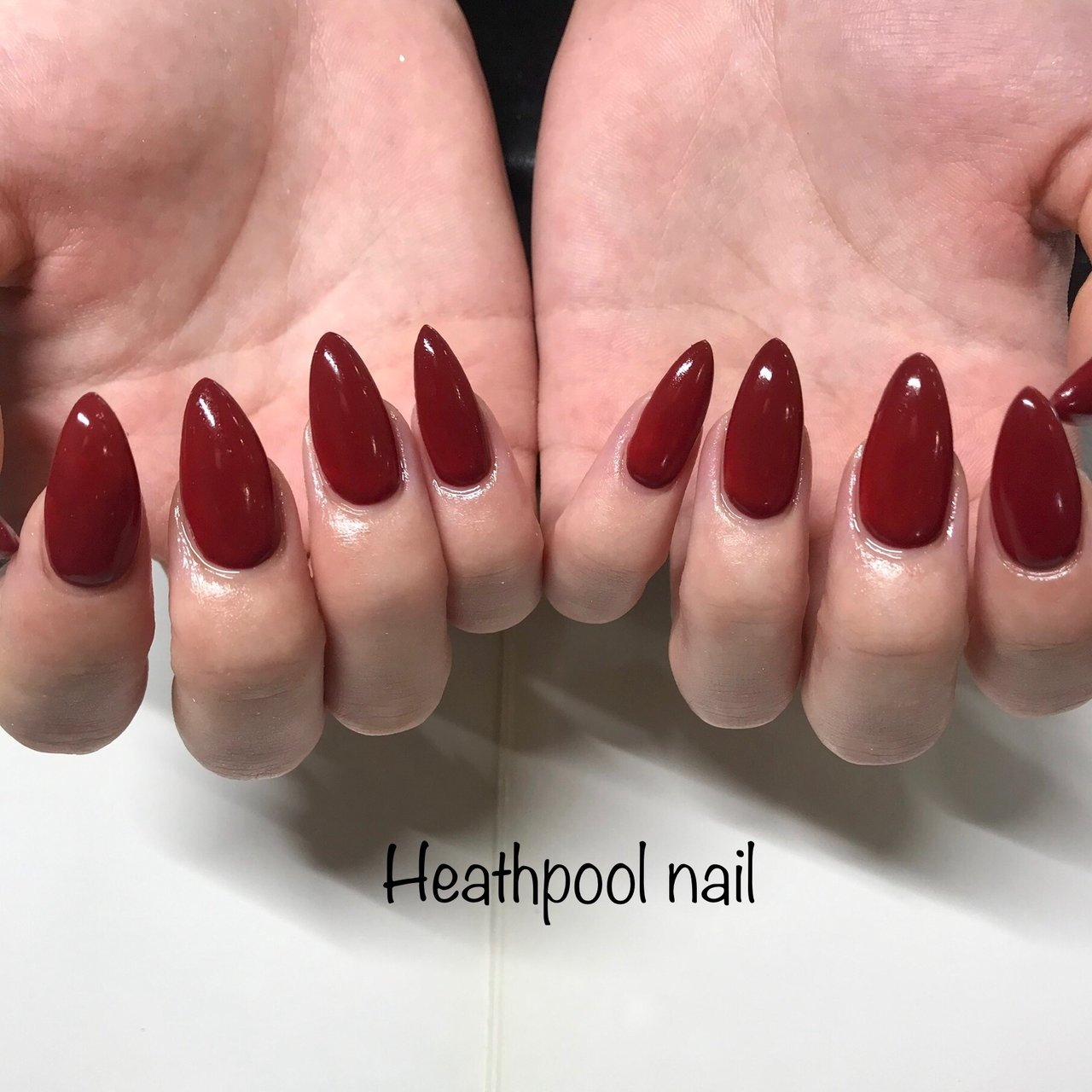 ハンド ワンカラー ボルドー ジェルネイル Heathpoolnailのネイルデザイン No ネイルブック