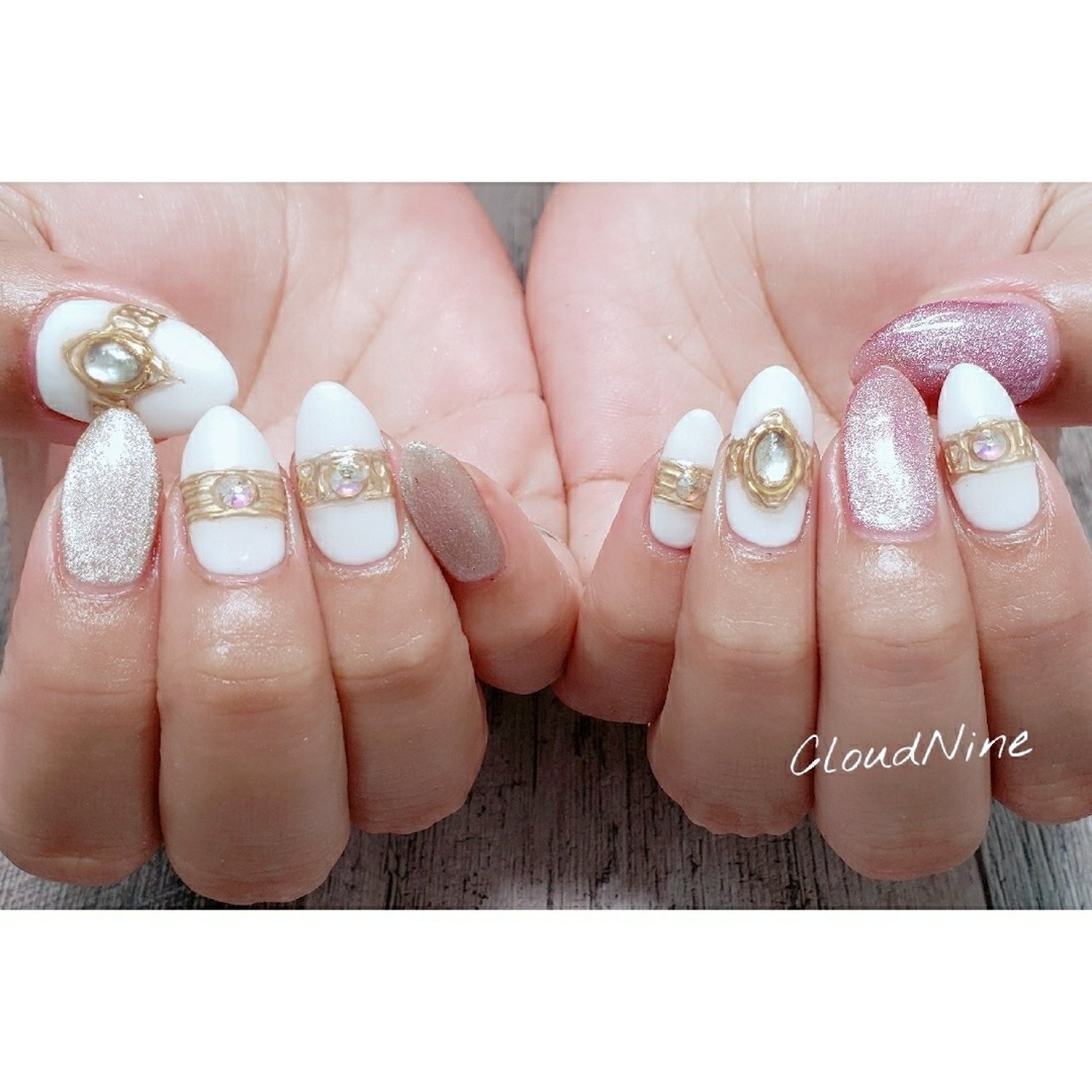 秋 ハンド ラメ ワンカラー ミラー Cloudnineのネイルデザイン No ネイルブック