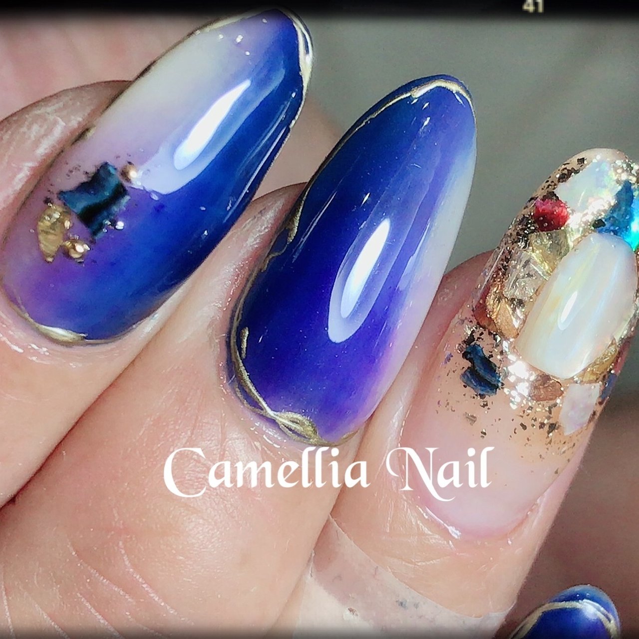 夏 オールシーズン ハンド グラデーション シェル Camellia Nailのネイルデザイン No ネイルブック