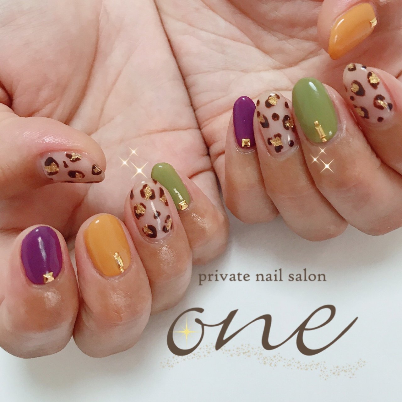 秋 ハロウィン アニマル柄 レオパード イエロー Private Nail Salon Oneのネイルデザイン No ネイルブック