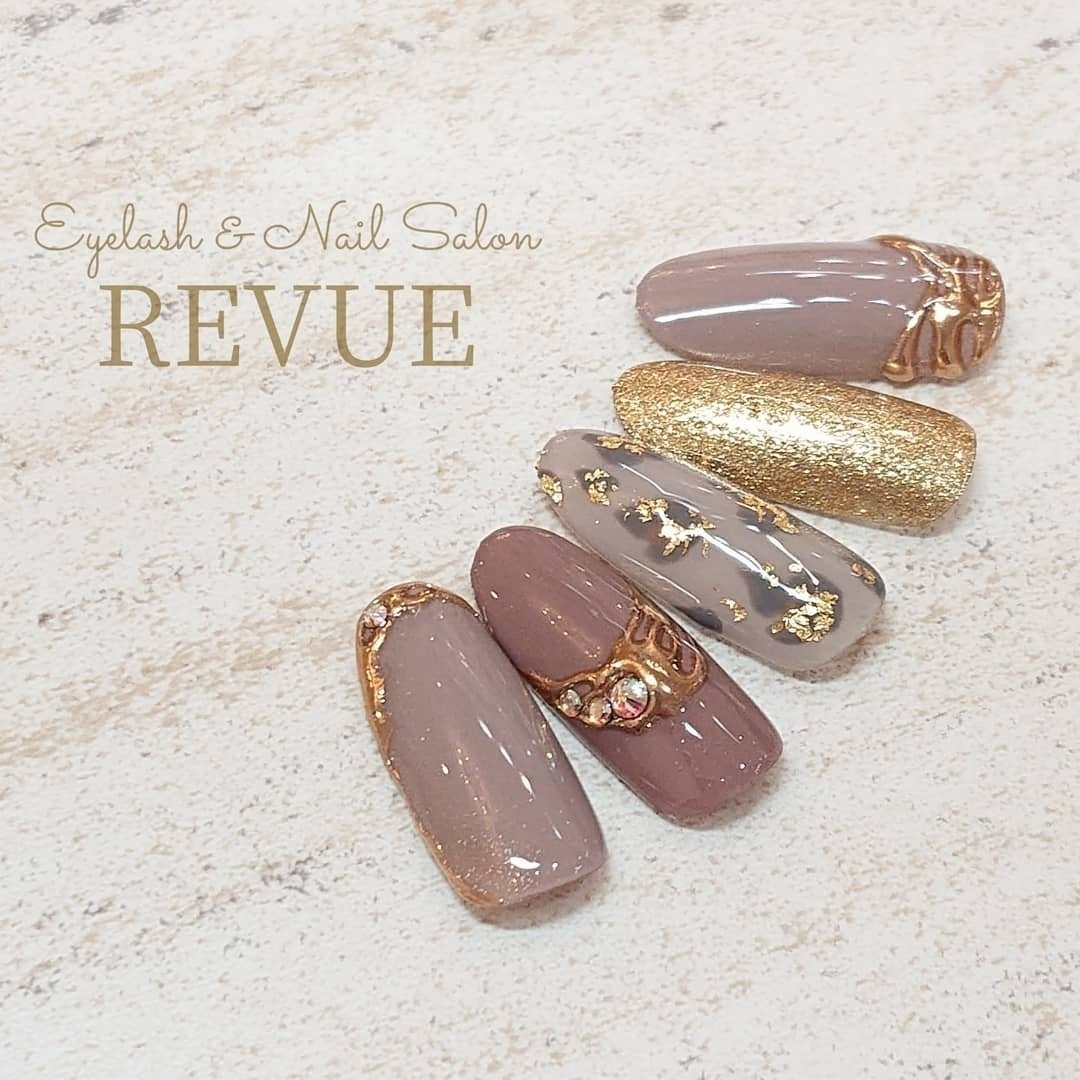 秋 冬 オールシーズン 女子会 ハンド Hair Make Revueのネイルデザイン No ネイルブック
