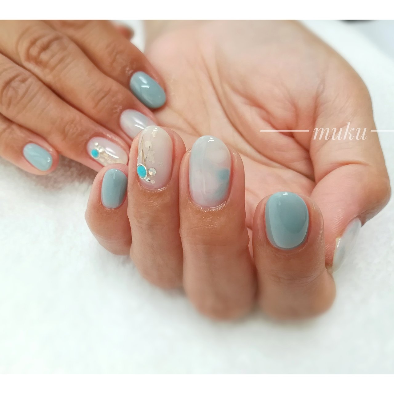 水色 Tomoのネイルデザイン No ネイルブック